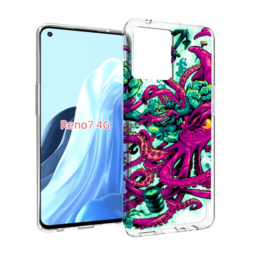 

Чехол MyPads фиолетовый кракен для OPPO RENO 7 4G, Прозрачный, Tocco