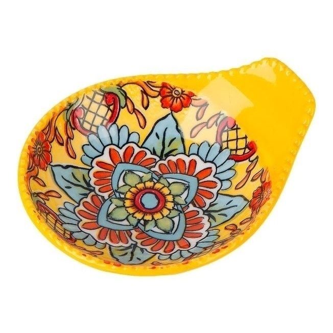 

Оливница Nouvelle Home Arabesque с ручкой фарфор желтая 12 х 10 х 3 см