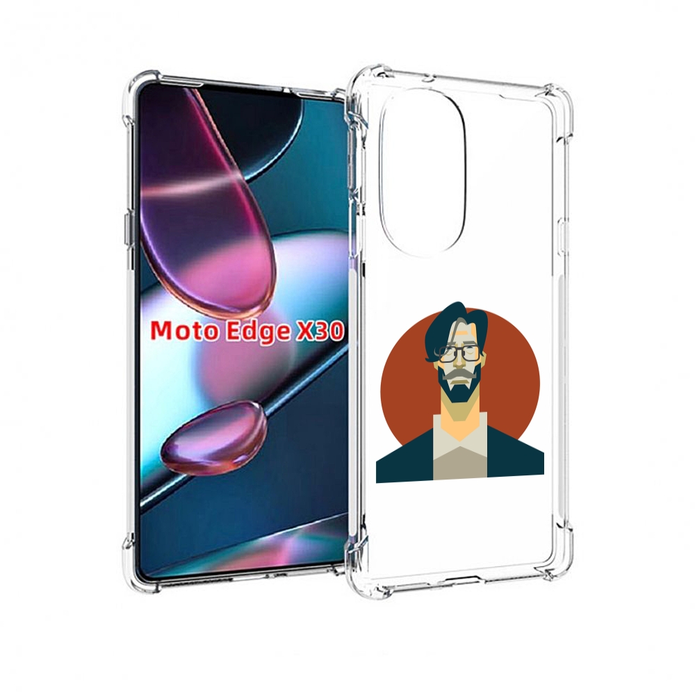 

Чехол MyPads мужичек-в-очках для Motorola Moto Edge X30, Прозрачный, Tocco