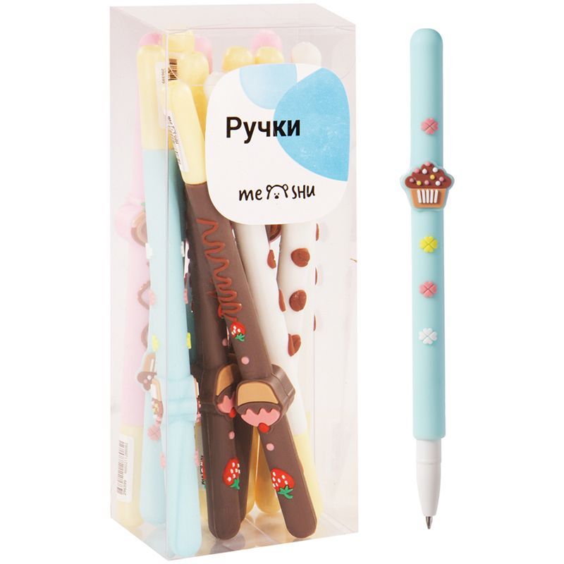 

Набор 12 шт. Ручка шариковая MESHU Sweets синяя, 0,7мм, софт-тач