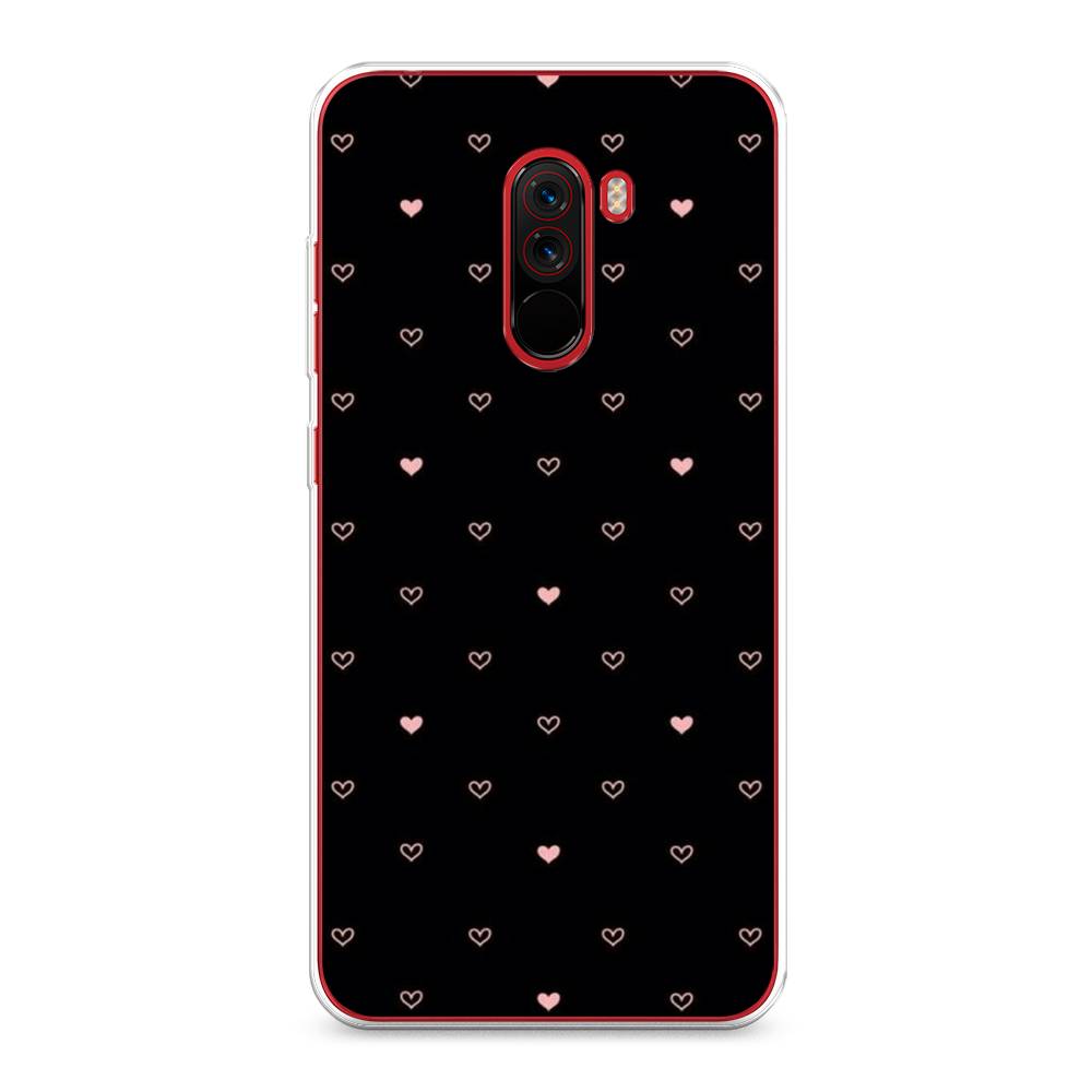 

Чехол Awog на Xiaomi Pocophone F1 "Черный фон и сердечки", Разноцветный, 34450-3