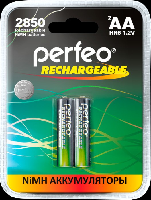 Аккумуляторные батарейки Perfeo AA2850mAh, 2 шт