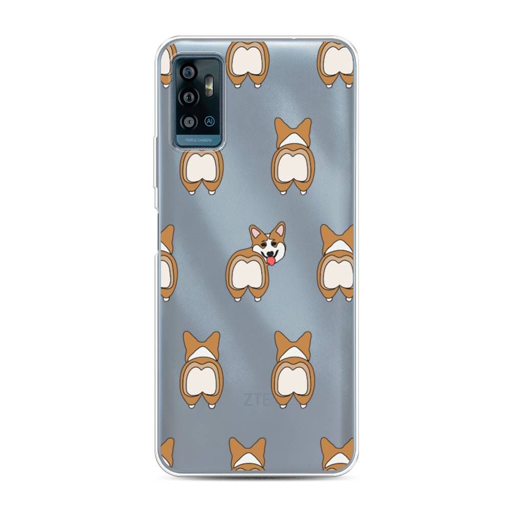 фото Силиконовый чехол "милый корги фон" на zte blade a71 awog