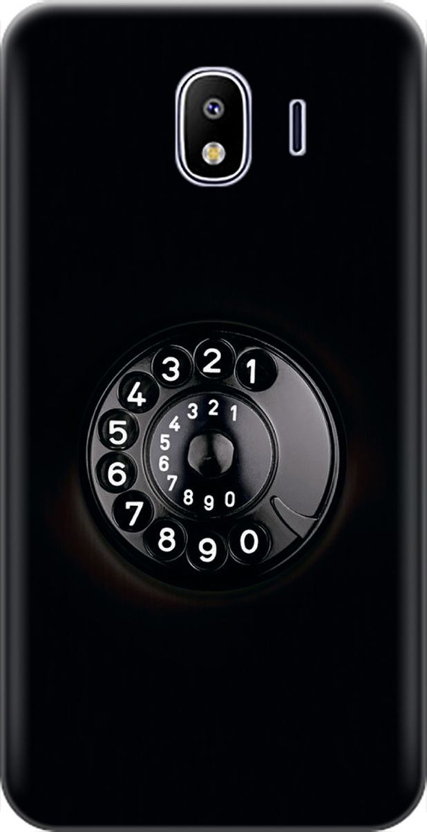 

Чехол на Samsung Galaxy J4 (2018) с принтом "Диск телефона", Серый;черный, 7280