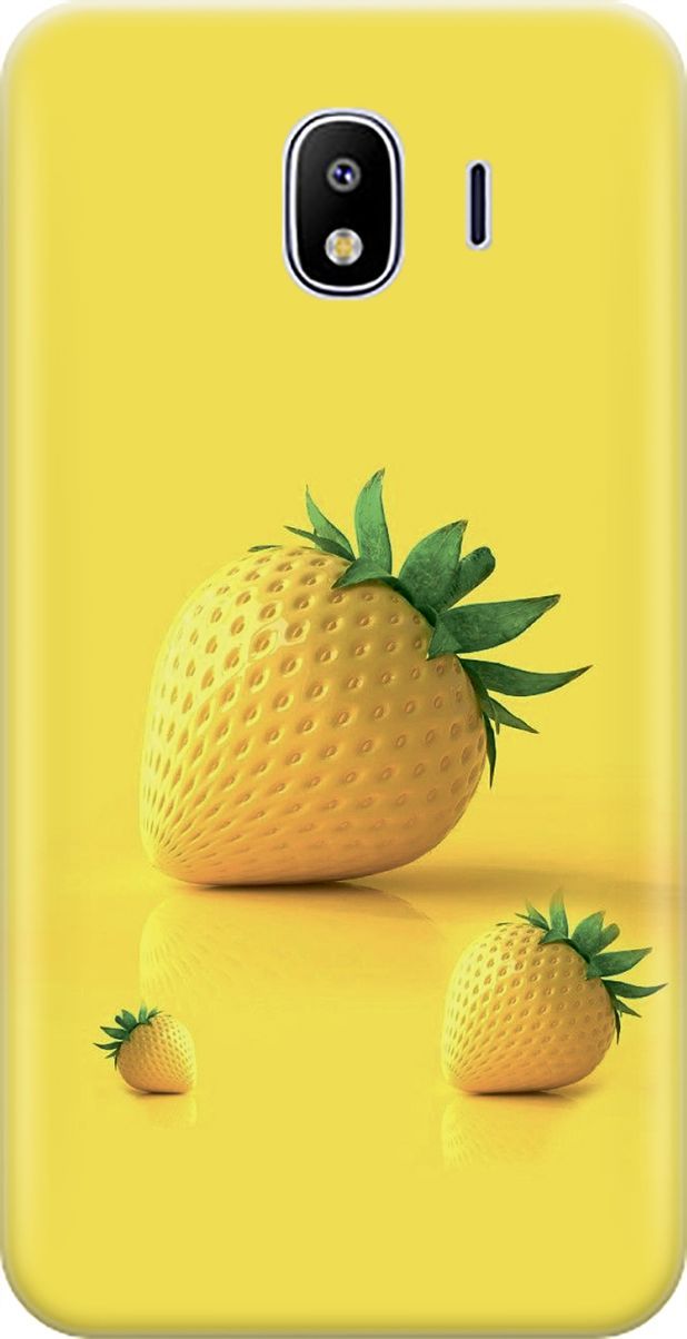 

Чехол на Samsung Galaxy J4 (2018) с принтом "Желтая клубника", Черный, 7281