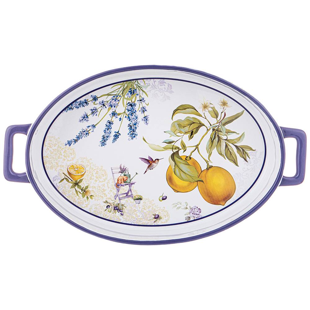 

Набор из 4 штук Блюдо с ручками Lefard Provence лимоны 36.5х21х6см, фарфор (104-852_4), Голубой