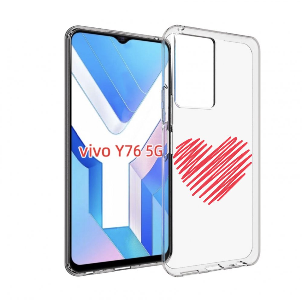

Чехол MyPads сердечко-одной-линией для Vivo Y76 5G, Прозрачный, Tocco
