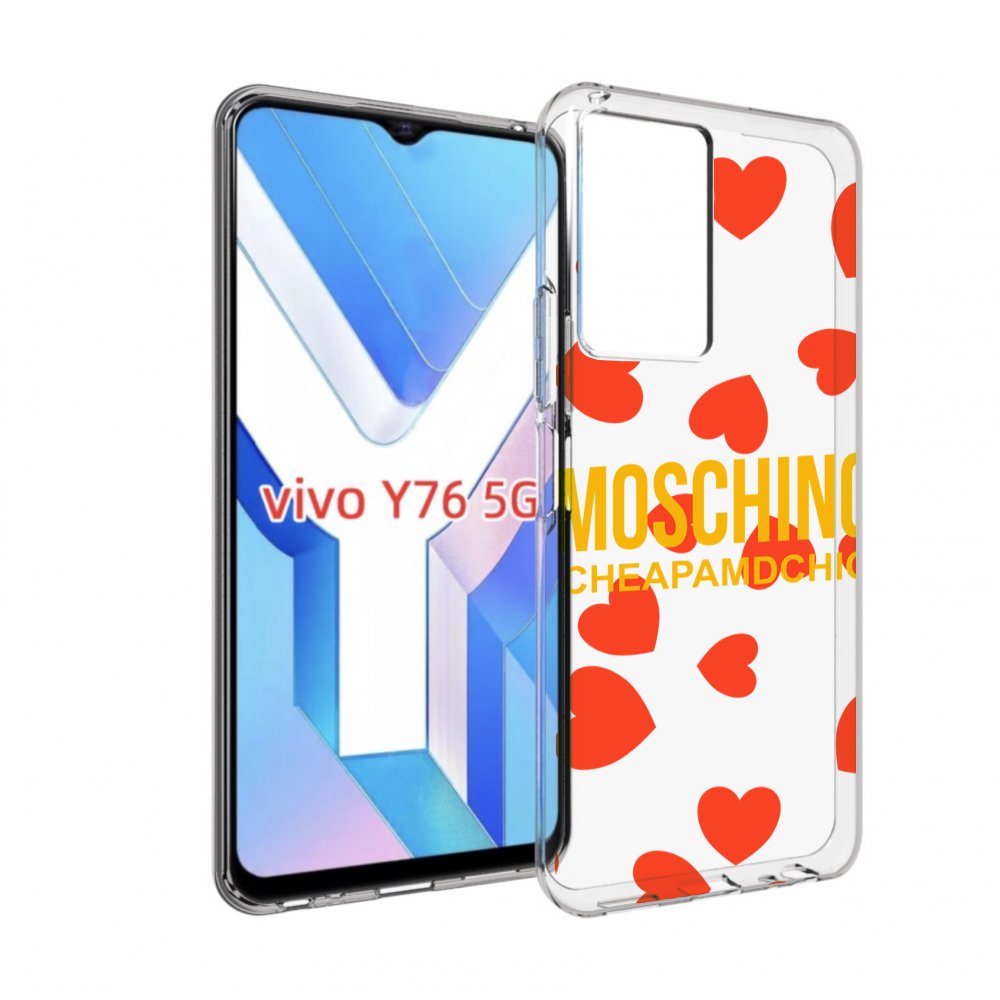 

Чехол MyPads сердца-москино для Vivo Y76 5G, Прозрачный, Tocco