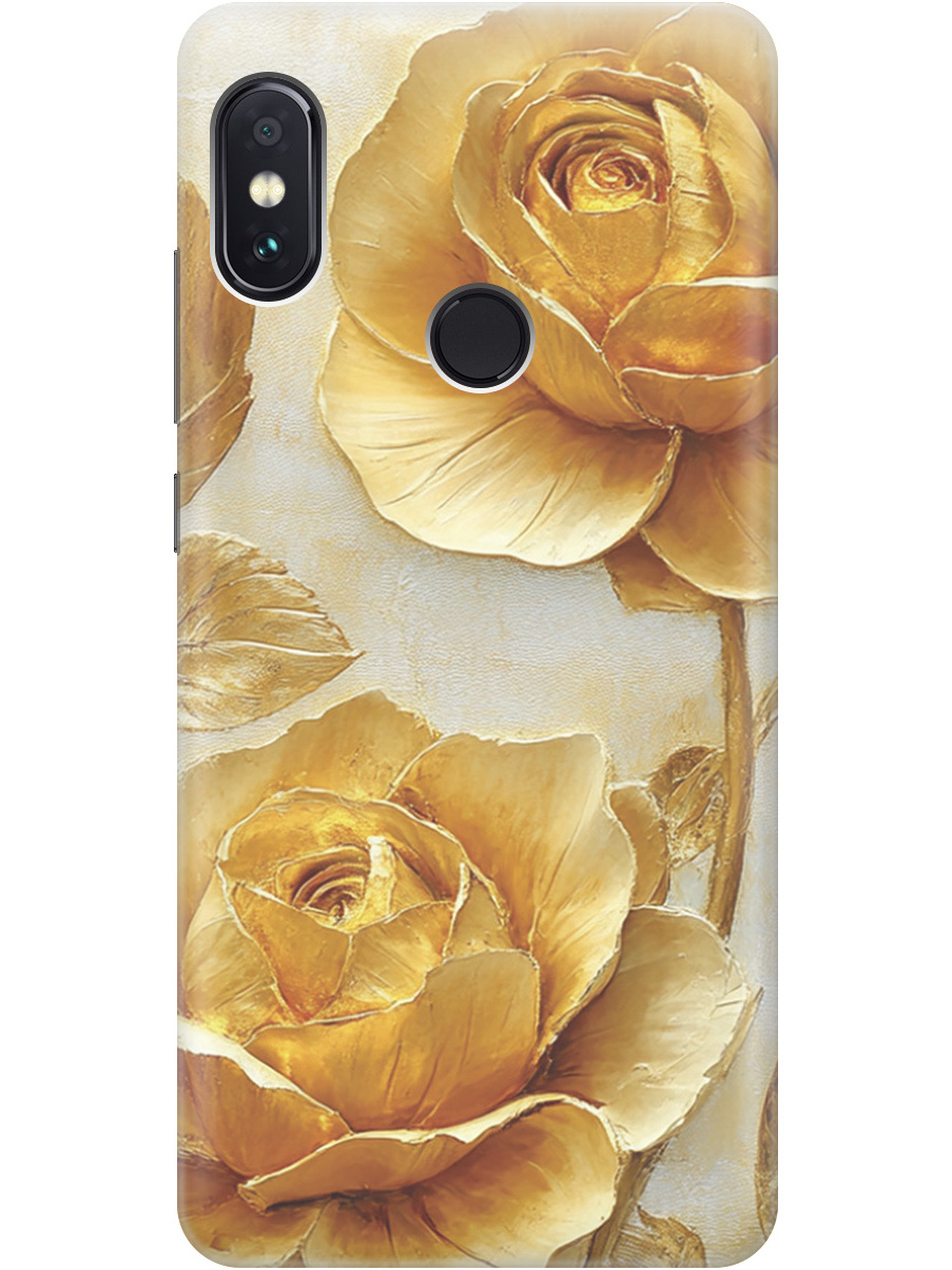 

Силиконовый чехол на Xiaomi Redmi Note 5 / Note 5 Pro с принтом "Золотые розы", Прозрачный;золотистый;белый, 717568723