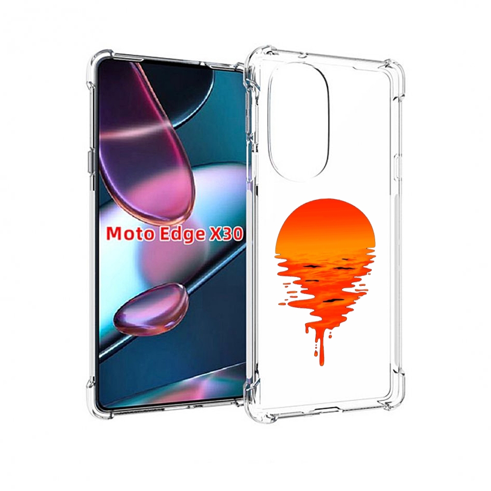 

Чехол MyPads оранжевый закат на воде для Motorola Moto Edge X30, Прозрачный, Tocco