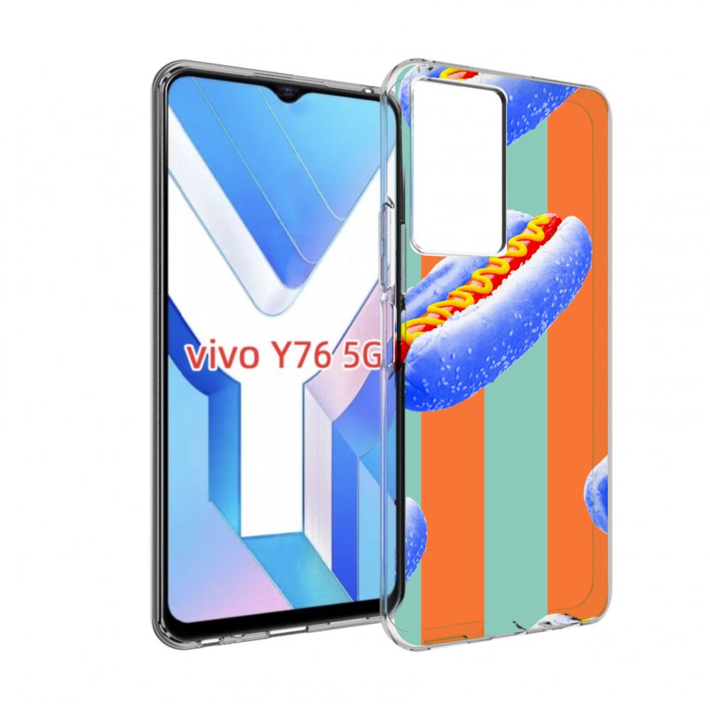 

Чехол MyPads синие хотдоги для Vivo Y76 5G, Прозрачный, Tocco