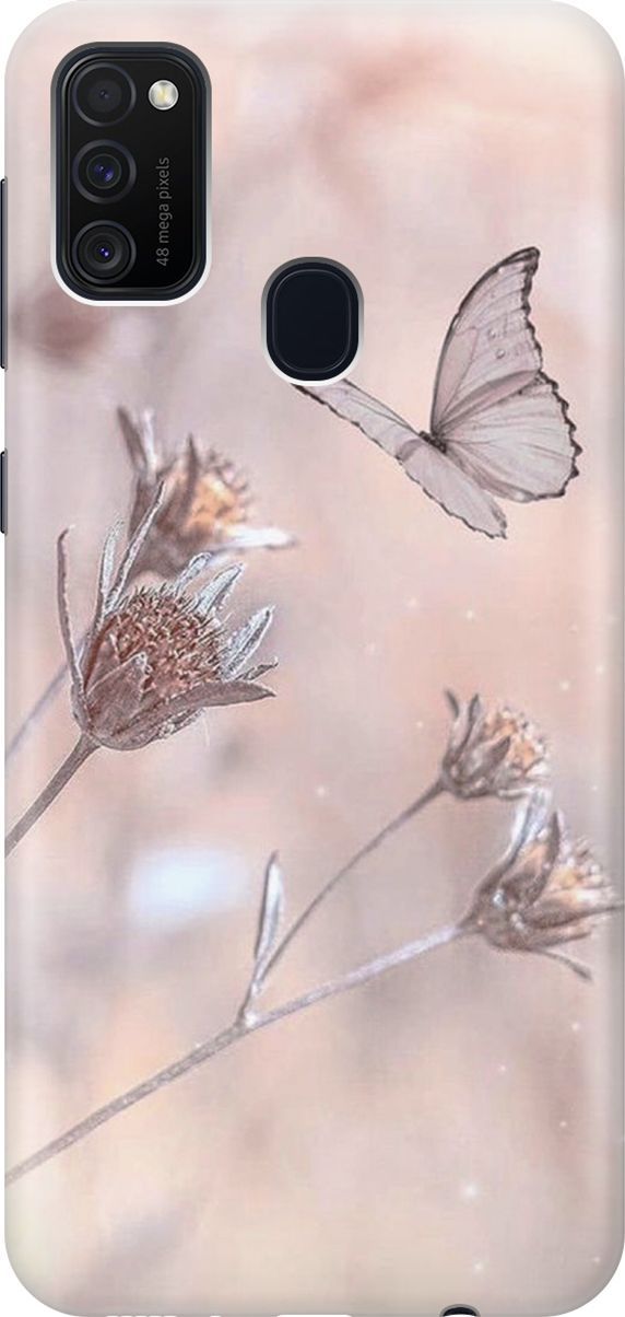 

Силиконовый чехол на Samsung Galaxy M21/M30s с принтом "Бабочка", Белый;розовый, 7353