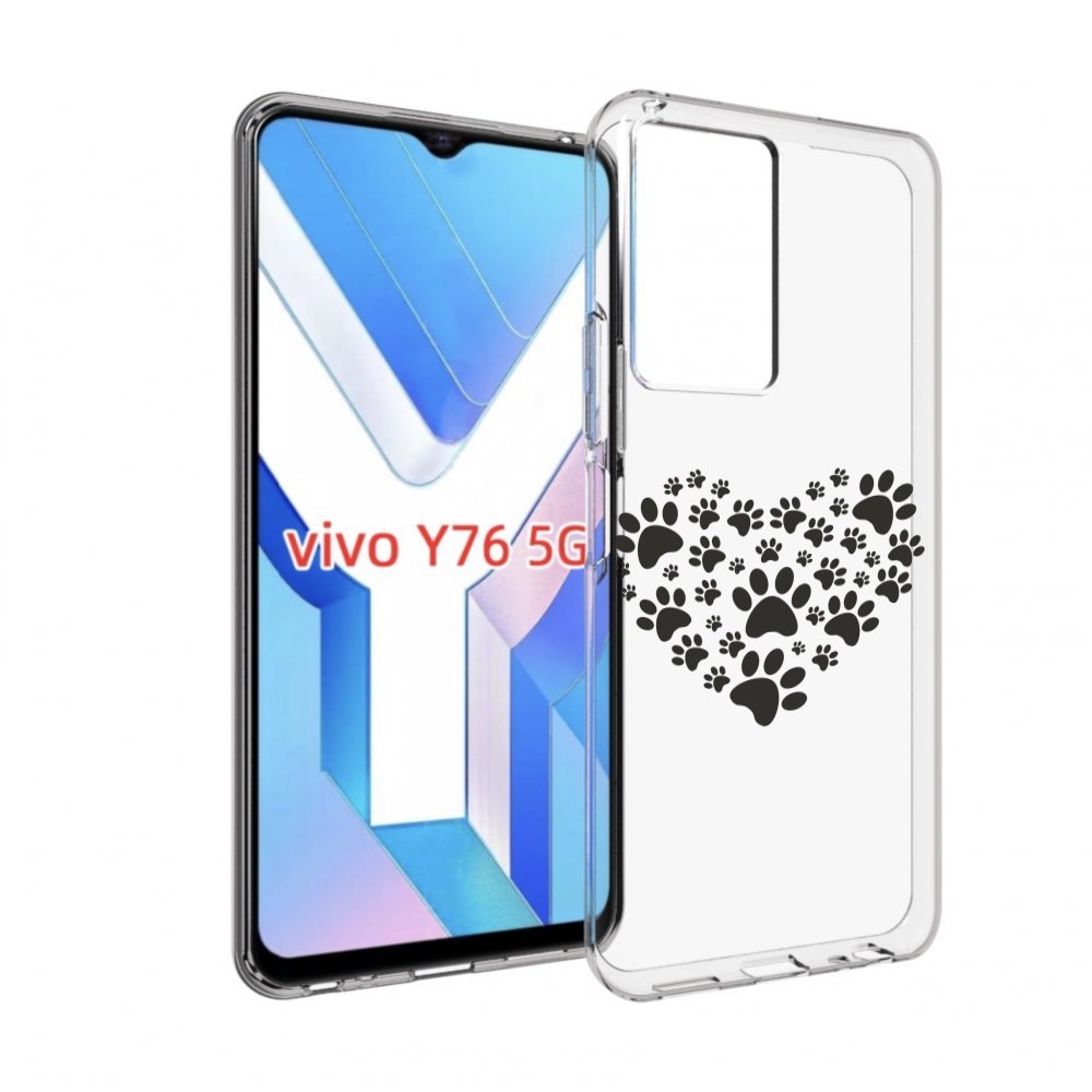 

Чехол MyPads следы-в-сердечке для Vivo Y76 5G, Прозрачный, Tocco