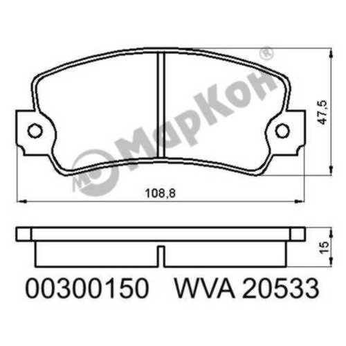 

Тормозные колодки MARKON дисковые 300150