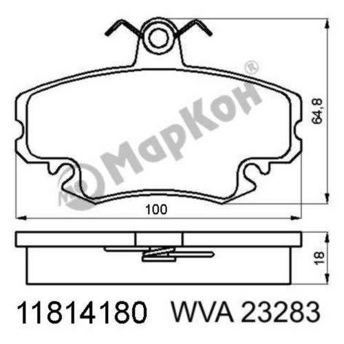 

Тормозные колодки MARKON дисковые 11814180
