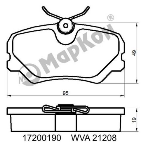

Колодки тормозные дисковые Markon 17200190