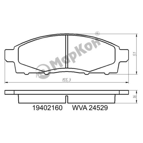 

Колодки тормозные Markon 19402160