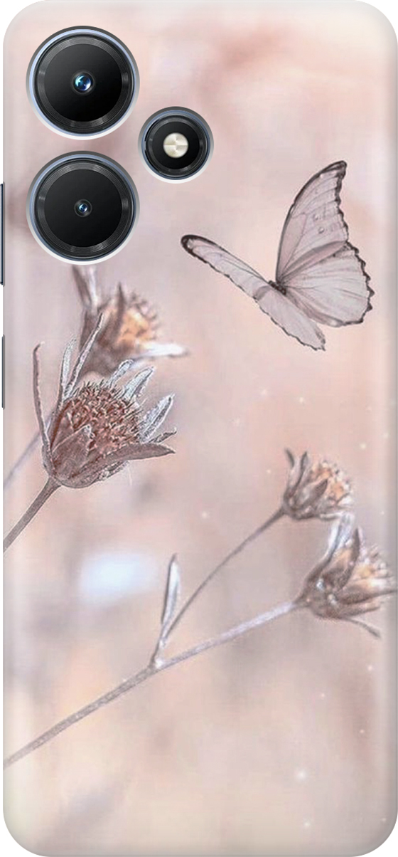 

Силиконовый чехол на Infinix Hot 30i, Белый;розовый, 159405