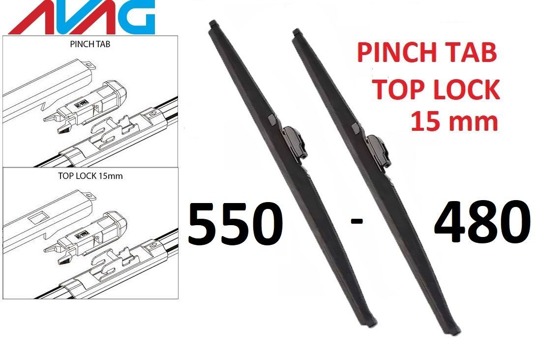 

Зимние щетки AVAG для Ford Mustang VI - (Pinch Tab;Top lock), 550мм+480мм