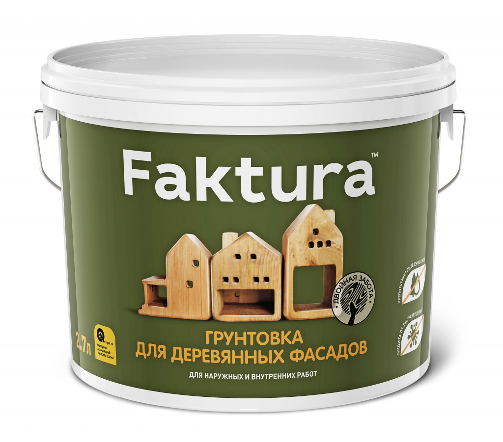 Грунтовка Faktura для деревянных фасадов, антисептическая, 2,7 л