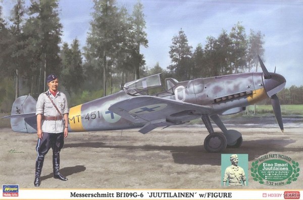 

Сборная модель Hasegawa 1/48 Самолёт Messerschmitt Bf 109G-6 Juutilainen с фигуркой