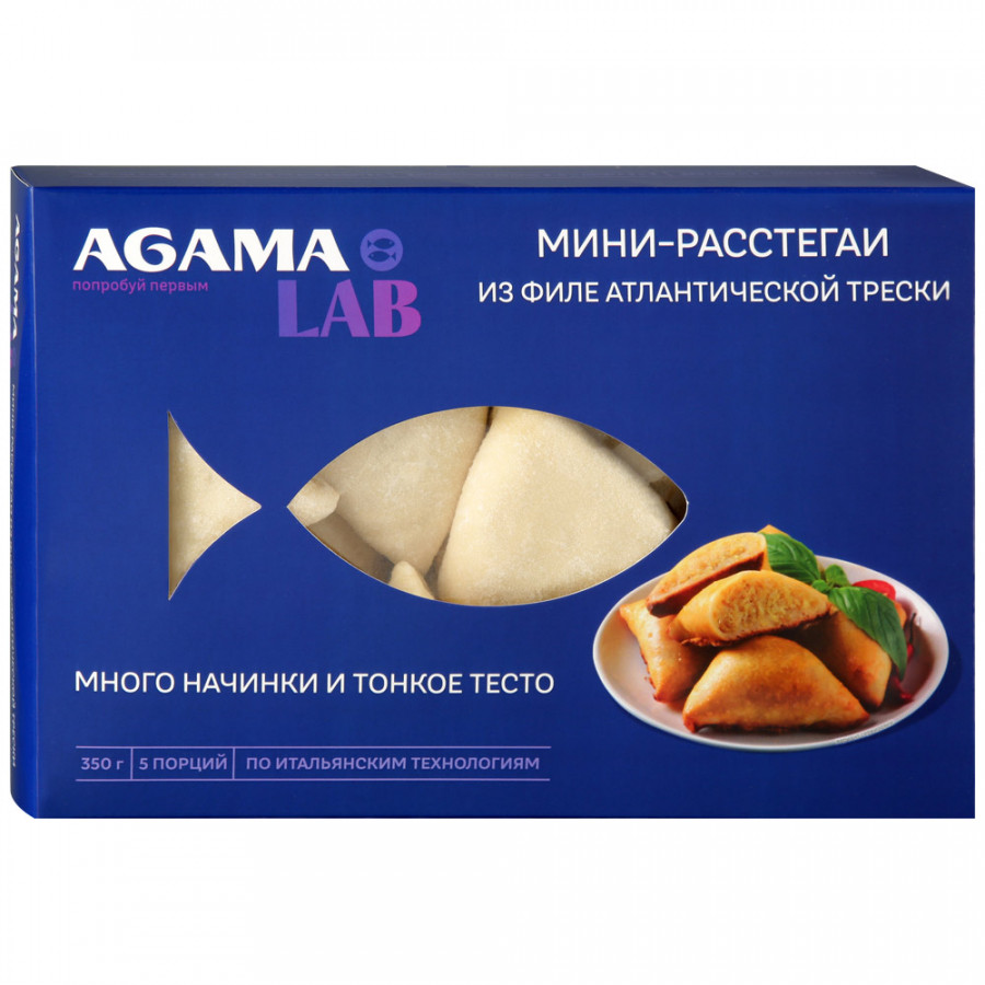 фото Мини-расстегаи agama lab из филе атлантической трески замороженные 350 г