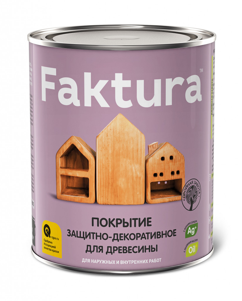 Покрытие Faktura защитно-декоративное для дерева, орегон, 0,7 л