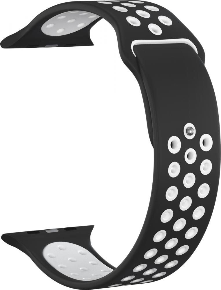 

Ремешок силиконовый GSMIN Sport Edition для Apple Watch 38/40mm (Черно-белый)