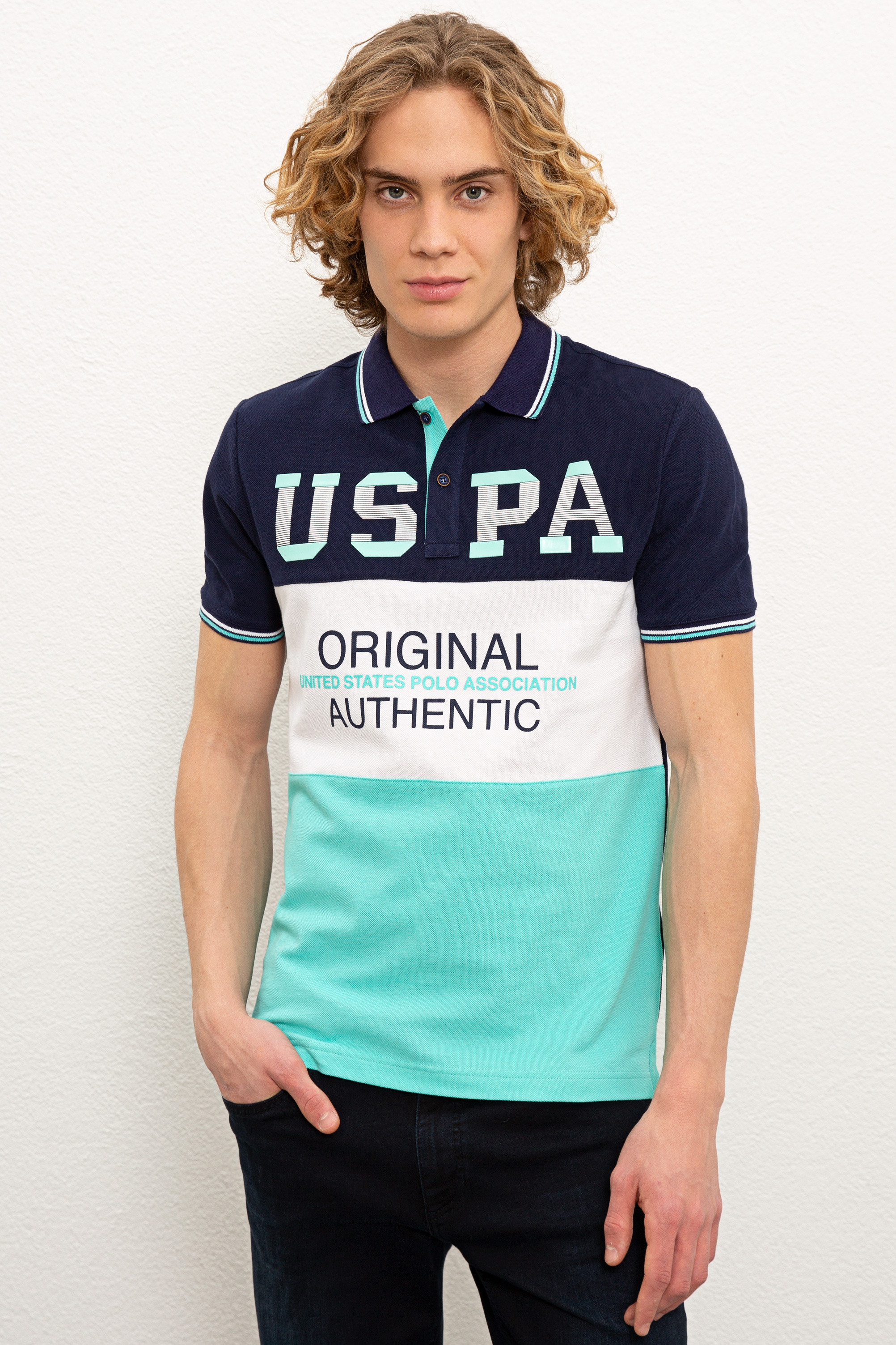 фото Футболка мужская u.s. polo assn. g081sz0110t-andres синяя xl