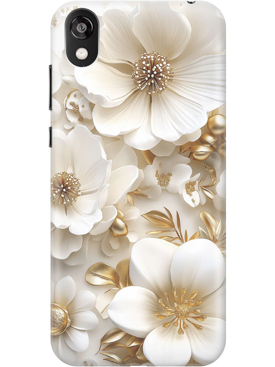 

Силиконовый чехол на Honor 8S / Huawei Y5 (2019) с принтом "Золото на белых цветах", Прозрачный;белый;золотистый, 721008724