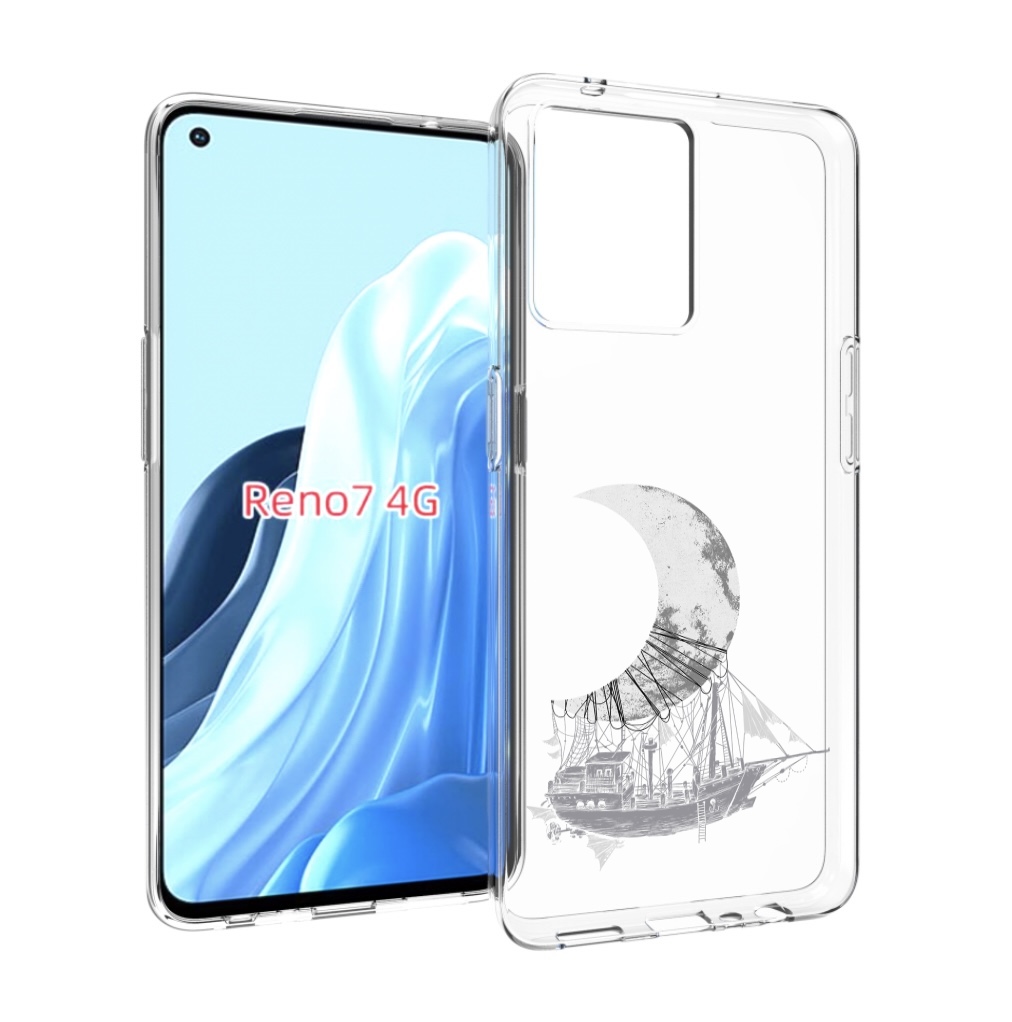 

Чехол MyPads черно белый корабль полумесяц для OPPO RENO 7 4G, Прозрачный, Tocco
