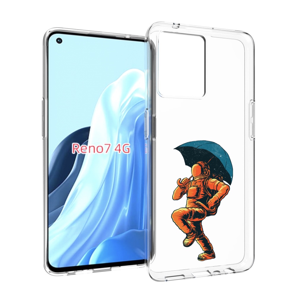 

Чехол MyPads шагающий космонавт с зонтом для OPPO RENO 7 4G, Прозрачный, Tocco