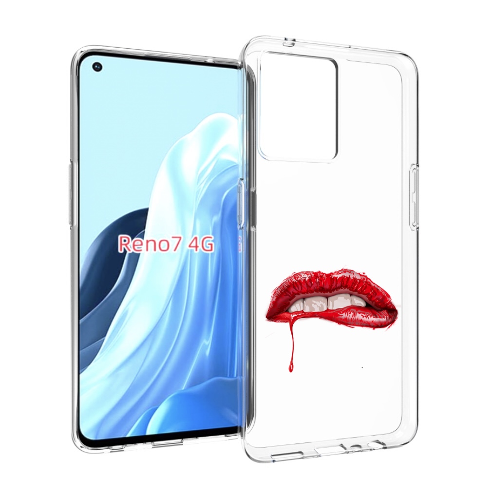 

Чехол MyPads яркие красные губы для OPPO RENO 7 4G, Прозрачный, Tocco