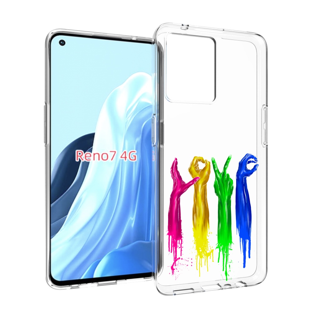 

Чехол MyPads яркие руки love для OPPO RENO 7 4G, Прозрачный, Tocco