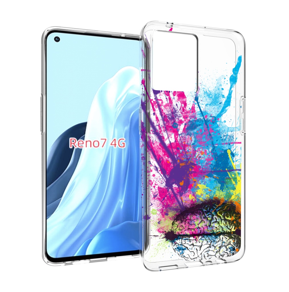 

Чехол MyPads яркий красочный мозг для OPPO RENO 7 4G, Прозрачный, Tocco