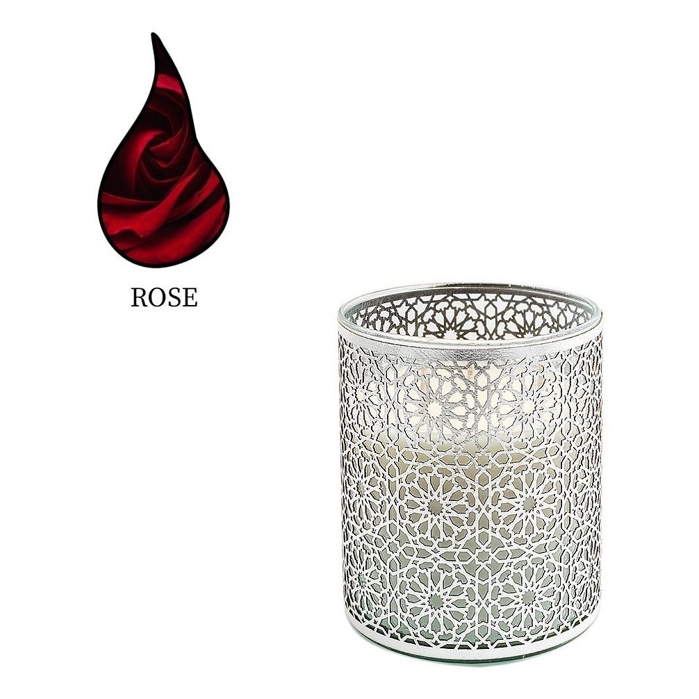 

Свеча ароматическая в стакане Nour Bougie Mosaica rose 2,4 кг серебро