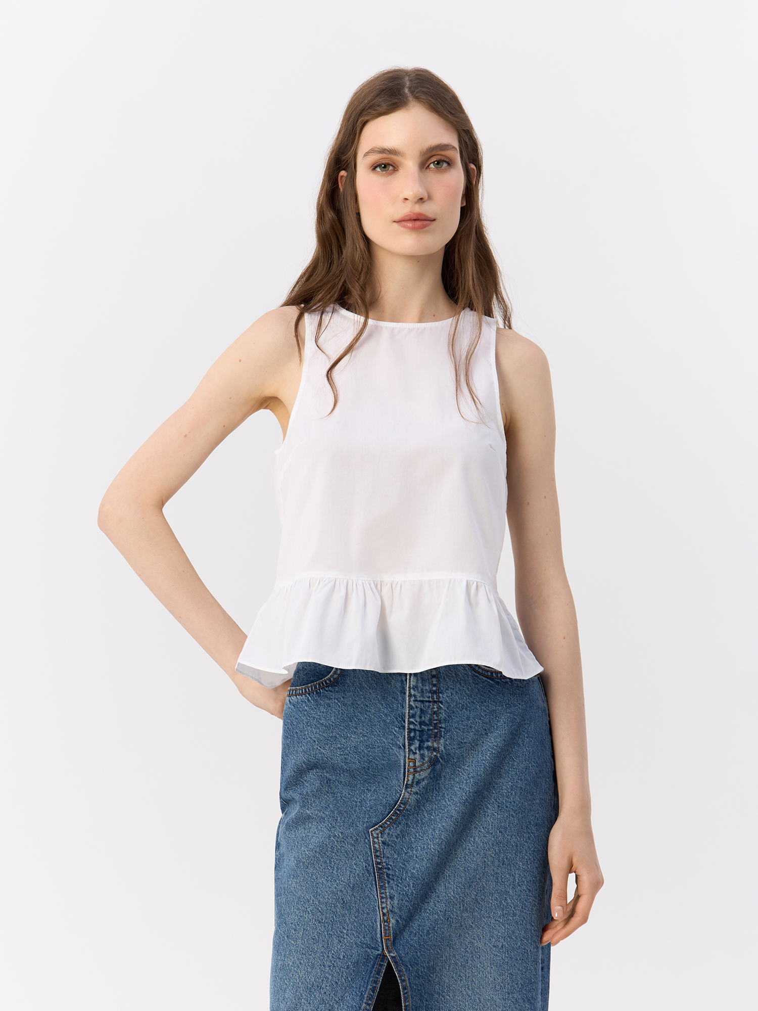 

Топ женский H&M 968552002 белый 34 EU, 9685520