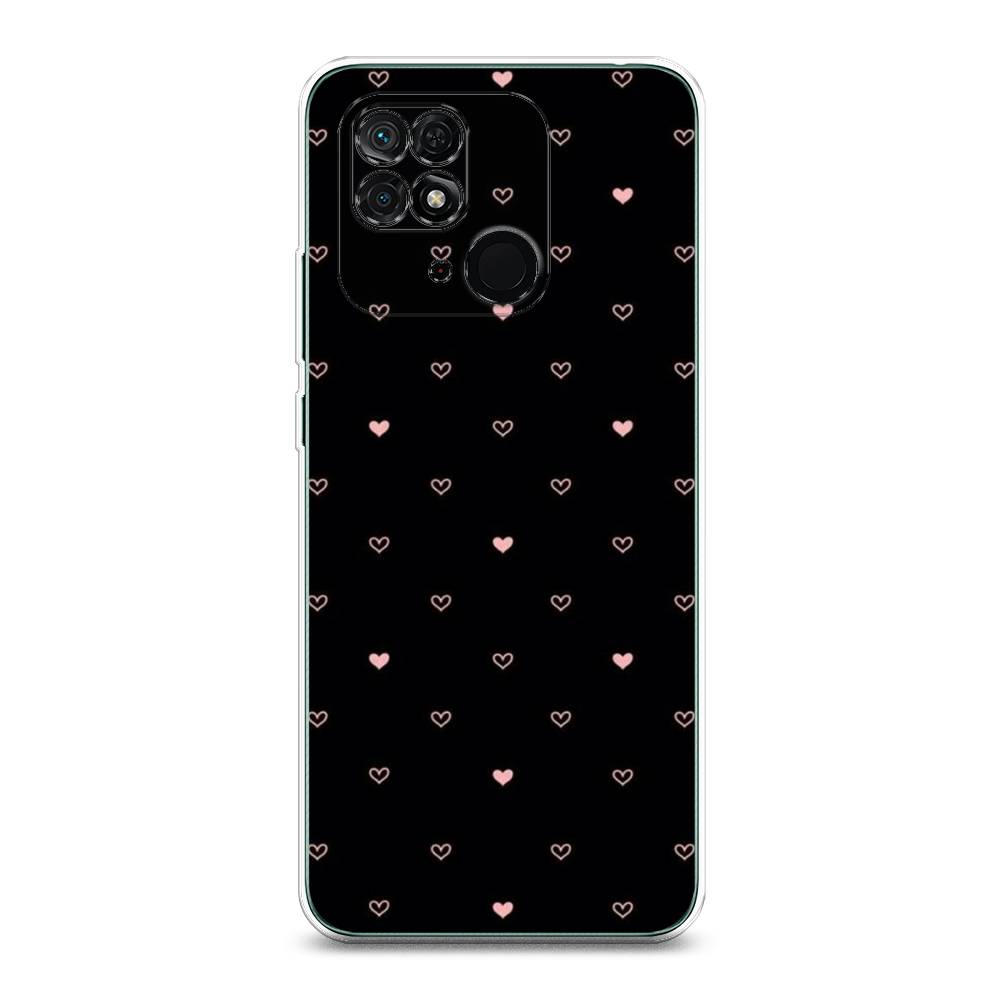 

Чехол Awog на Xiaomi Redmi 10C "Черный фон и сердечки", Разноцветный, 313450-3