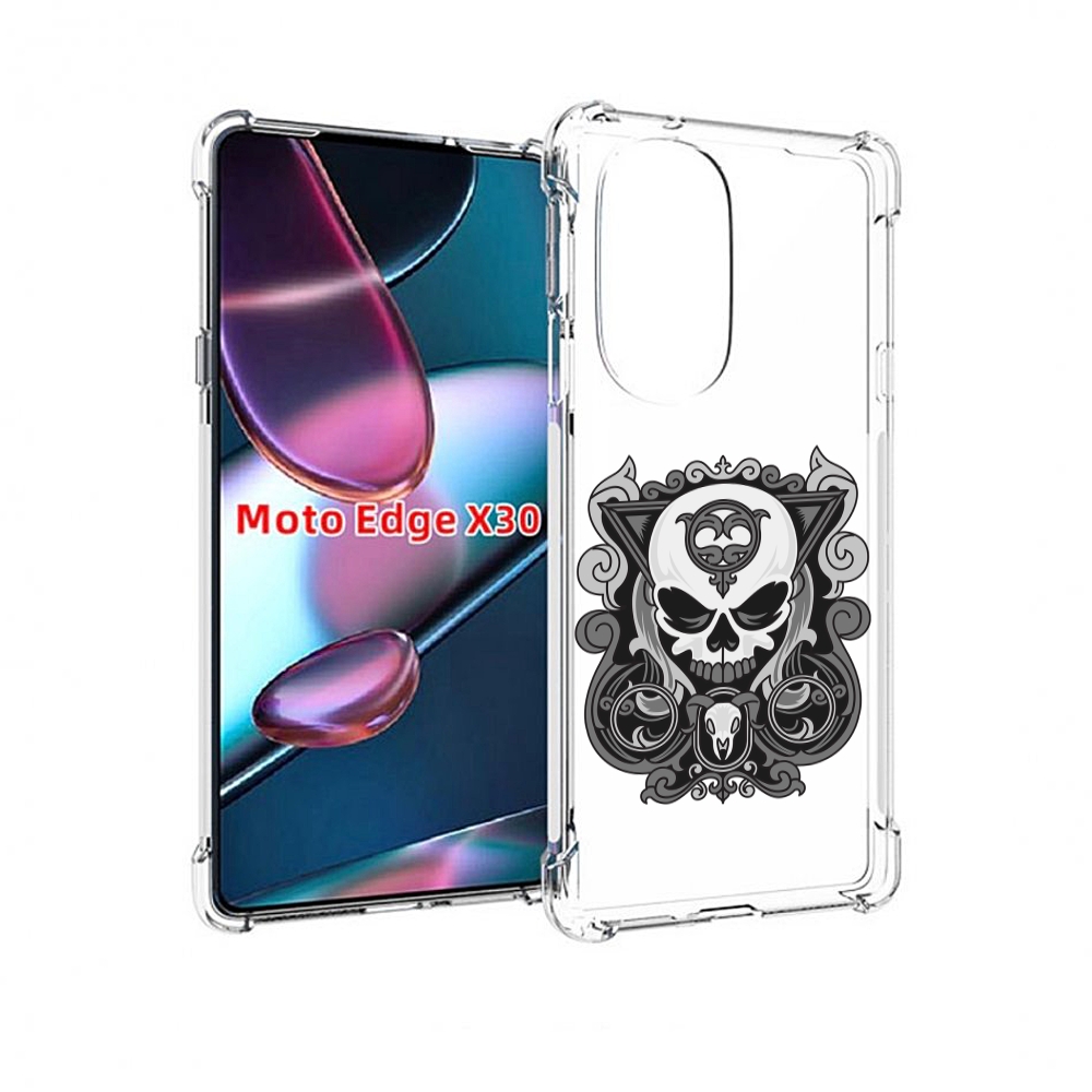

Чехол MyPads орнамент-на-черепе для Motorola Moto Edge X30, Прозрачный, Tocco