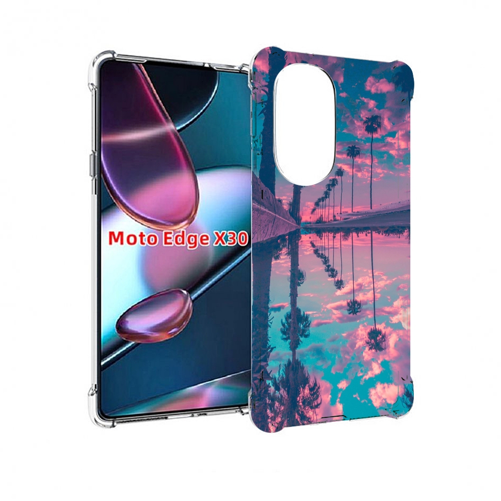 

Чехол MyPads отражение-пальм для Motorola Moto Edge X30, Прозрачный, Tocco