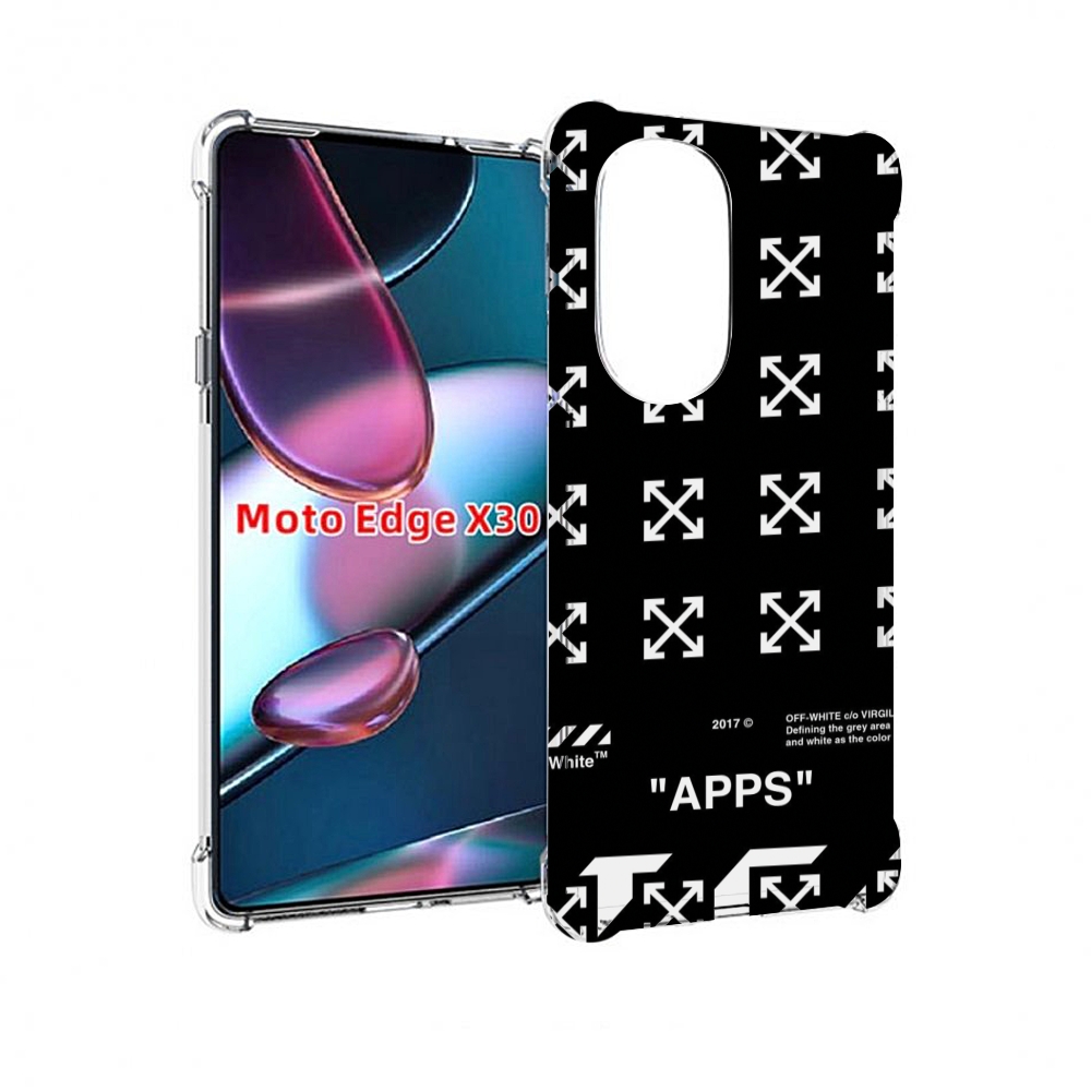Чехол MyPads оф-вайт-значки для Motorola Moto Edge X30