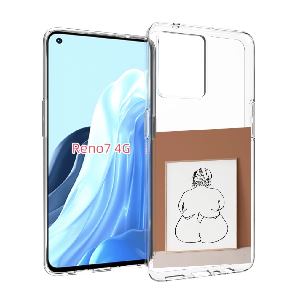 

Чехол MyPads Body Positive Female Figure Line Art женский для OPPO RENO 7 4G, Прозрачный, Tocco