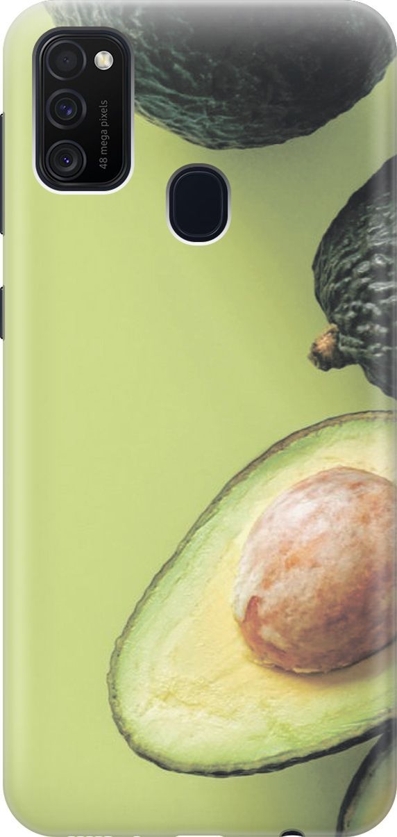 

Силиконовый чехол на Samsung Galaxy M21/M30s с принтом "Половинка авокадо", Коричневый;черный, 7354