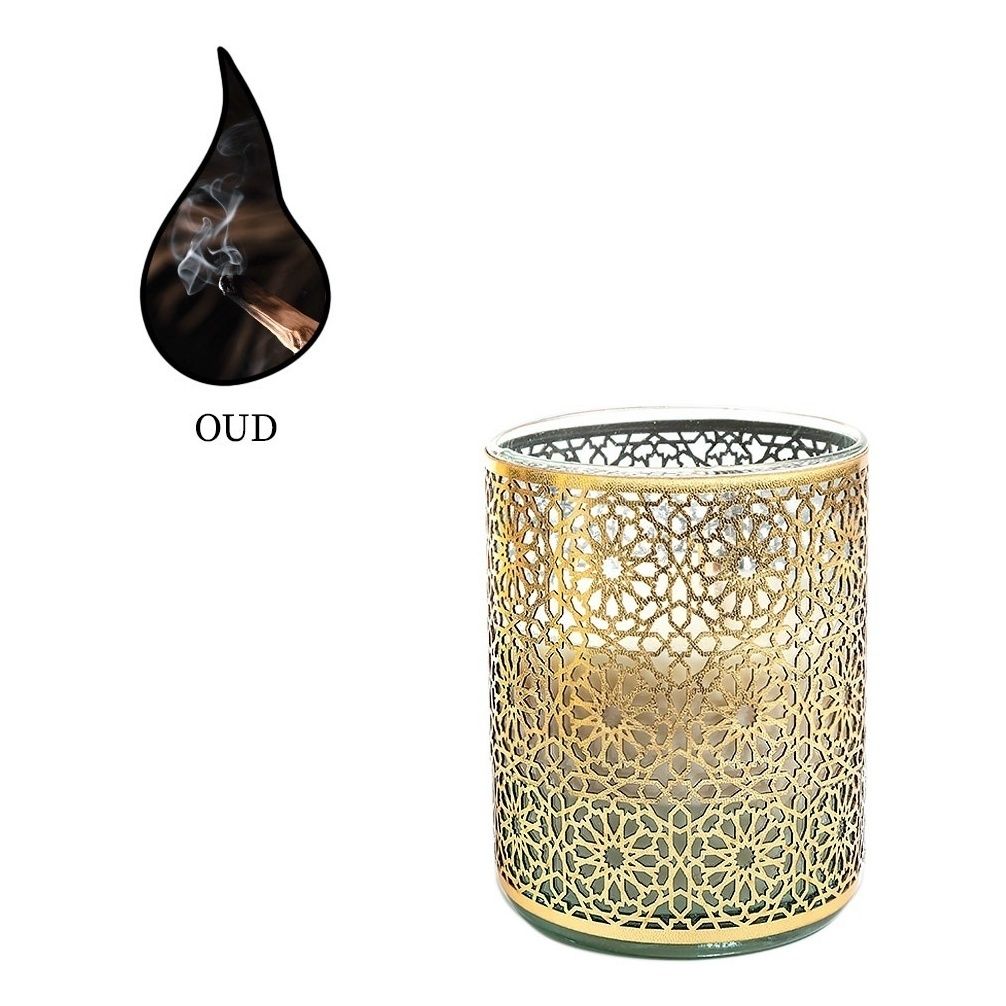 

Свеча ароматическая в стакане Nour Bougie Mosaica oud 2,4 кг золото