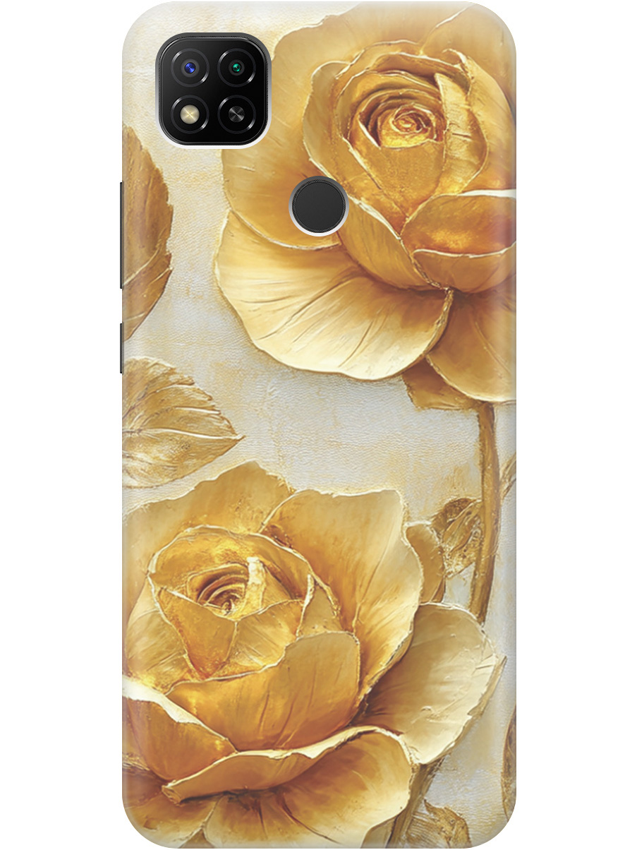 

Силиконовый чехол на Xiaomi Redmi 10A / 9C с принтом "Золотые розы", Прозрачный;золотистый;белый, 723311723