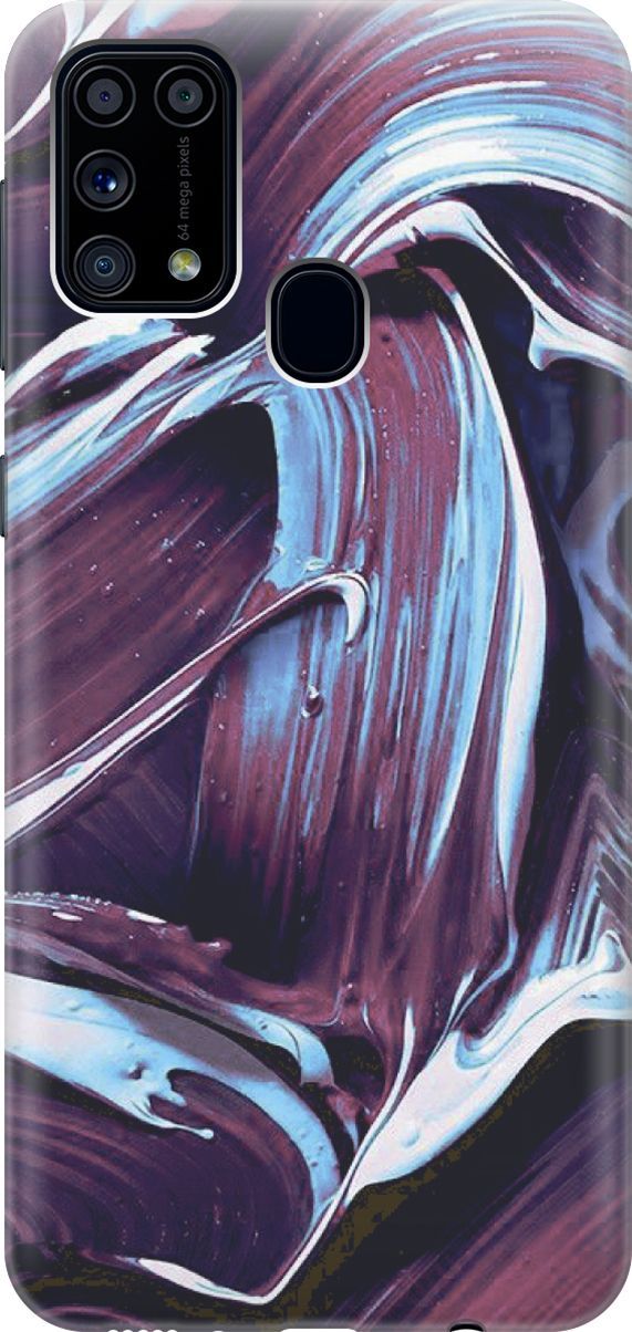 

Силиконовый чехол на Samsung Galaxy M31 с принтом "Фиолетовые мазки", Голубой;фиолетовый, 7356