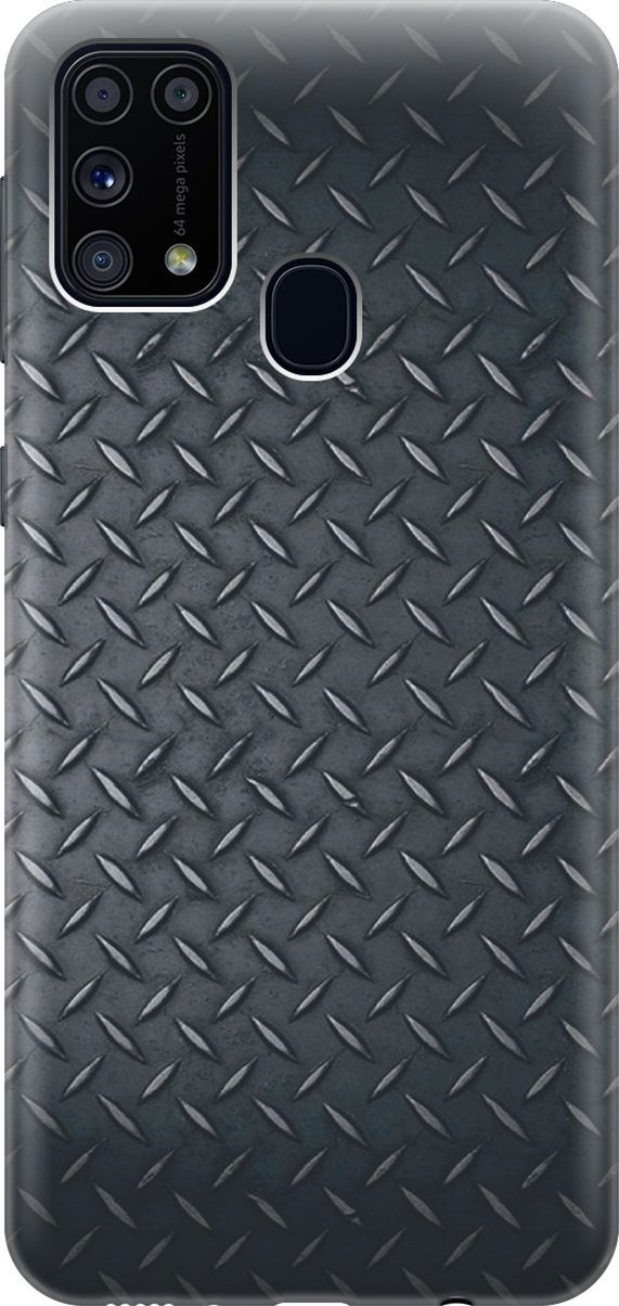 

Силиконовый чехол на Samsung Galaxy M31 с принтом "Металлический лист", Серый;черный, 7357