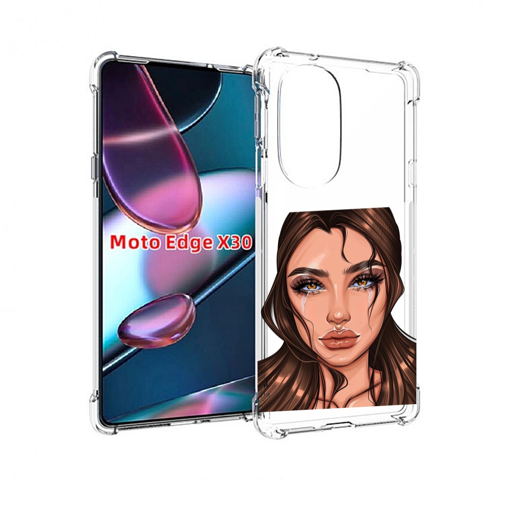 

Чехол MyPads плачущая-девушка женский для Motorola Moto Edge X30, Прозрачный, Tocco
