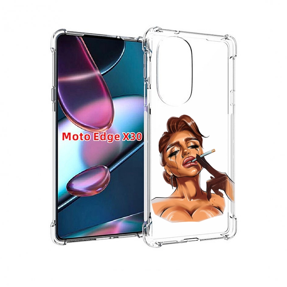 

Чехол MyPads плачущая-девушка-с-сигаретой женский для Motorola Moto Edge X30, Прозрачный, Tocco