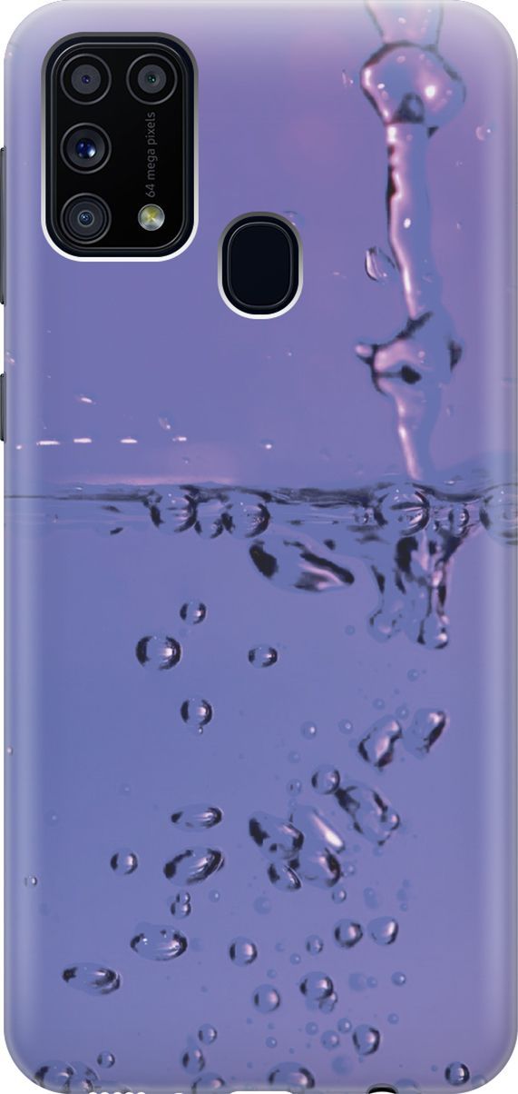 

Силиконовый чехол на Samsung Galaxy M31 с принтом "Капли на сиреневом", Синий;фиолетовый, 7357